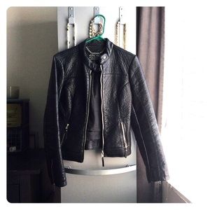 Black leather jacket